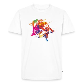 Géométrie et couleur - T-shirt Premium bio Homme - blanc - Devant - Nico (187cm)