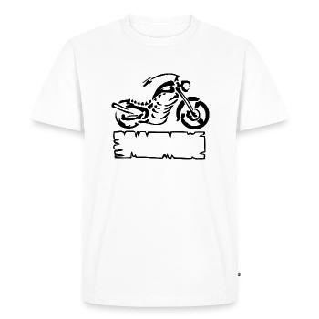 Motorcycle logo printed on t-shirt, hoodiesetc. - Men's Premium Organic T-Shirt - white - Front - Nico (187cm)