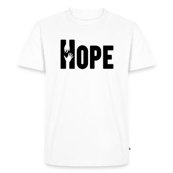 HOPE - T-shirt Premium bio Homme - blanc - Devant - Nico (187cm)