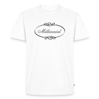 Millénaire - T-shirt Premium bio Homme - blanc - Devant - Nico (187cm)