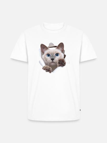 Bébé chat du monde caché - T-shirt Premium bio Homme - blanc