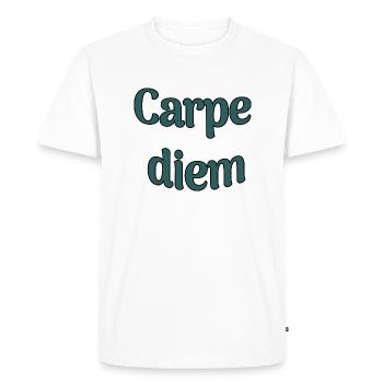 Carpe diem - T-shirt Premium bio Homme - blanc - Devant - Nico (187cm)