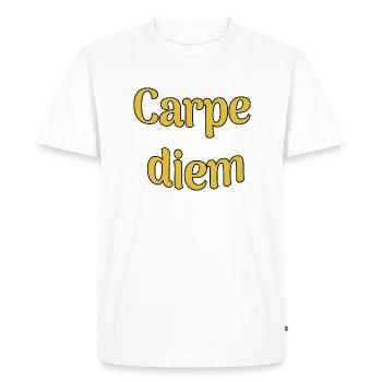 Carpe diem - T-shirt Premium bio Homme - blanc - Devant - Nico (187cm)
