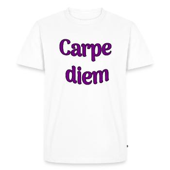 Carpe diem - T-shirt Premium bio Homme - blanc - Devant - Nico (187cm)