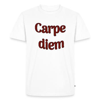 Carpe diem - T-shirt Premium bio Homme - blanc - Devant - Nico (187cm)