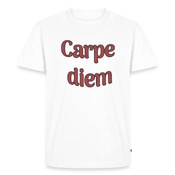Carpe diem - T-shirt Premium bio Homme - blanc - Devant - Nico (187cm)