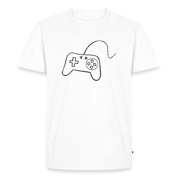 Contrôleur pour Computer Game Party - Lanparty - T-shirt Premium bio Homme - blanc - Devant - Nico (187cm)