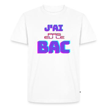 J ai pas eu le bac - T-shirt Premium bio Homme - blanc - Devant - Nico (187cm)