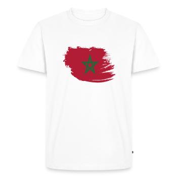 maroc - Morocco - Al maghreb - T-shirt Premium bio Homme - blanc - Devant - Nico (187cm)