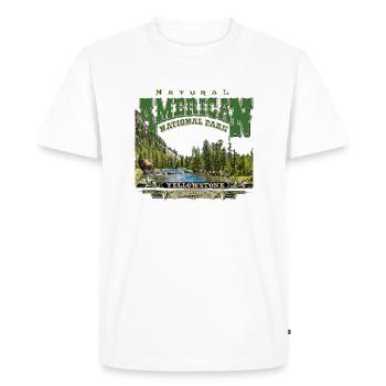Parc national américain de Yellowstone - T-shirt Premium bio Homme - blanc - Devant - Nico (187cm)
