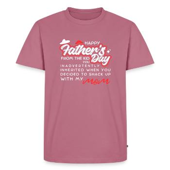 Bonne fête des pères de la part de The Kid - T-shirt Premium bio Homme - mauve - Devant - Nico (187cm)