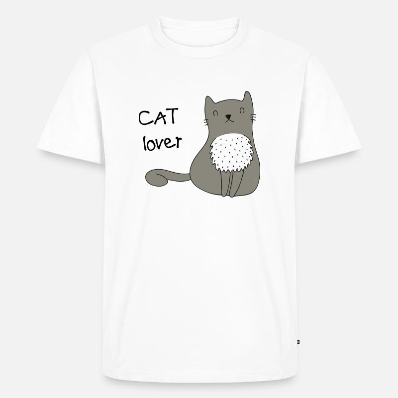 cat lover - Männer Premium Bio T-Shirt - Weiß