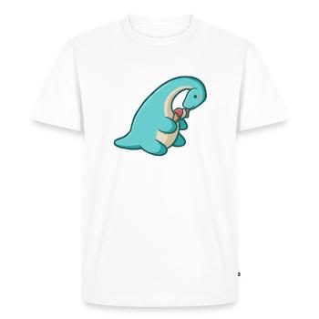 hugadino dino eats ice cream, cute dinosaur - Men's Premium Organic T-Shirt - white - Front - Nico (187cm)