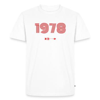 Né en 1978 - T-shirt Premium bio Homme - blanc - Devant - Nico (187cm)
