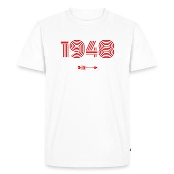 Né en 1948 - T-shirt Premium bio Homme - blanc - Devant - Nico (187cm)