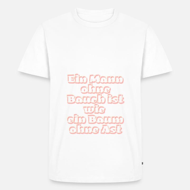 Mann ohne Bauch - Männer Premium Bio T-Shirt - Weiß