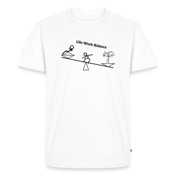 Équilibre vie vie professionnelle - T-shirt Premium bio Homme - blanc - Devant - Nico (187cm)