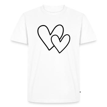 2 Coeurs - T-shirt Premium bio Homme - blanc - Devant - Nico (187cm)