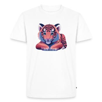 Tiger Cub (Dreamy Animals Collection) - Men's Premium Organic T-Shirt - white - Front - Nico (187cm)