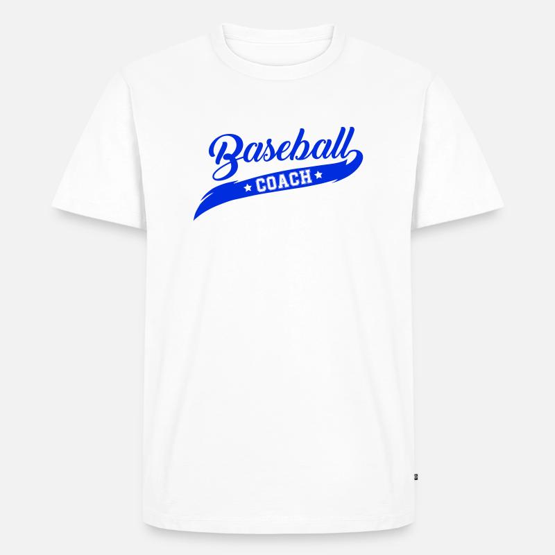 baseball coach - Männer Premium Bio T-Shirt - Weiß