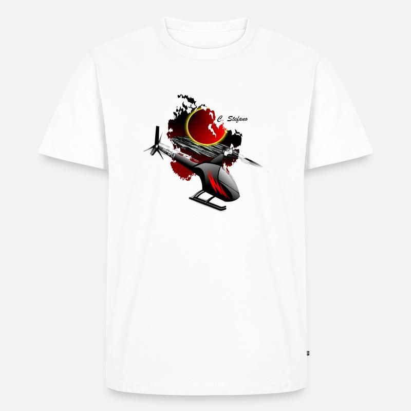 Hubschrauber - Männer Premium Bio T-Shirt - Weiß