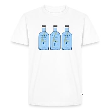 Eau de table pétillante en bouteille Sylt - T-shirt Premium bio Homme - blanc - Devant - Nico (187cm)