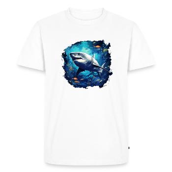 Shark Design Shark Marine Predator Great White Shark - Men's Premium Organic T-Shirt - white - Front - Nico (187cm)