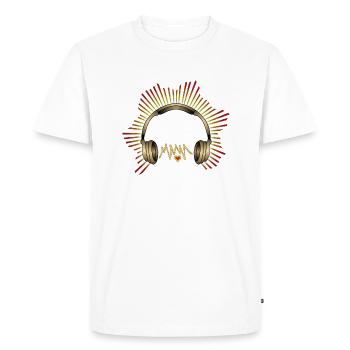 Écouteur - T-shirt Premium bio Homme - blanc - Devant - Nico (187cm)
