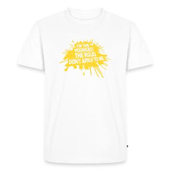 I'm The Youngest The Rules Don't Apply To Me Joke - Men's Premium Organic T-Shirt - white - Front - Nico (187cm)