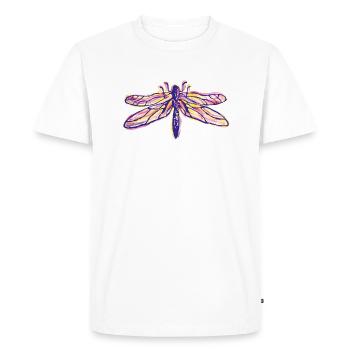 Libellule colorée dans le style aquarelle - T-shirt Premium bio Homme - blanc - Devant - Nico (187cm)