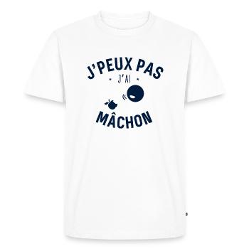J peux pas j ai Mâchon - T-shirt Premium bio Homme - blanc - Devant - Nico (187cm)