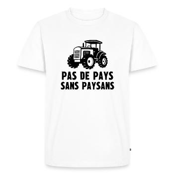 pas de pays sans paysans - T-shirt Premium bio Homme - blanc - Devant - Nico (187cm)