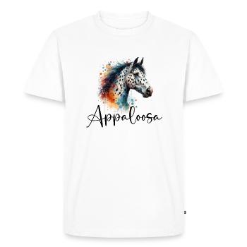 Appaloosa Pferdekopf aquarell - Männer Premium Bio T-Shirt - Weiß - Vorne - Nico (187cm)