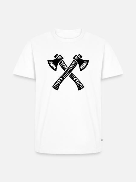 Crossed Axe - Men's Premium Organic T-Shirt - white