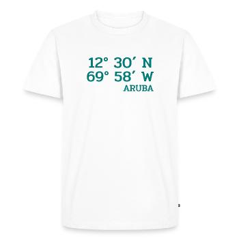 Coordonnateurs Aruba - Coordonnées - Caraïbes - T-shirt Premium bio Homme - blanc - Devant - Nico (187cm)