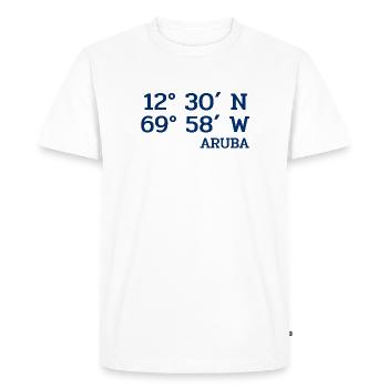 Coordonnateurs Aruba - Coordonnées - Caraïbes - T-shirt Premium bio Homme - blanc - Devant - Nico (187cm)