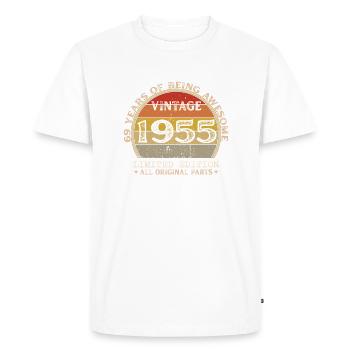 Born In 1955 - Vintage 1955 Retro Birthday - Men's Premium Organic T-Shirt - white - Front - Nico (187cm)
