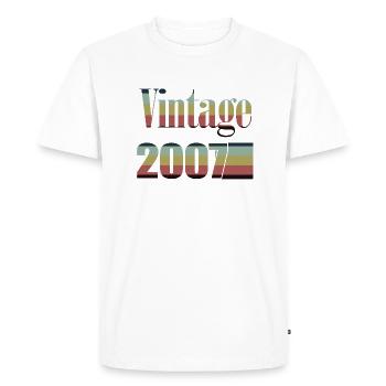 2007 anniversaire 2007 né en 2007 anniversaire - T-shirt Premium bio Homme - blanc - Devant - Nico (187cm)