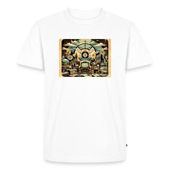 Retombées rétro - T-shirt Premium bio Homme - blanc - Devant - Nico (187cm)
