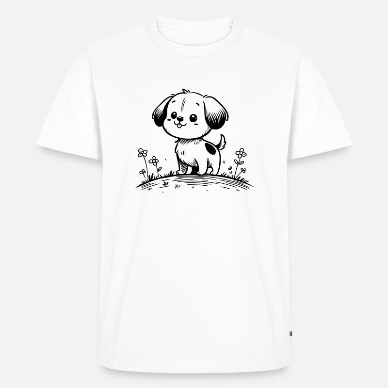 Hund - Männer Premium Bio T-Shirt - Weiß