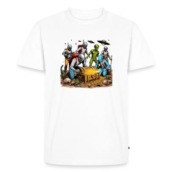 Aliens on a treasure hunt - Men's Premium Organic T-Shirt - white - Front - Nico (187cm)