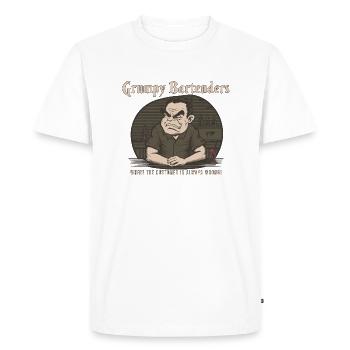 GRUMPY BARTENDERS - Men's Premium Organic T-Shirt - white - Front - Nico (187cm)