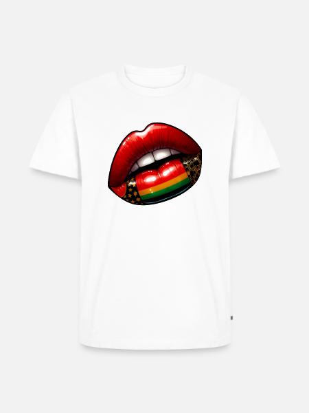 Baiser d'Élégance, Lèvres Rouges - T-shirt Premium bio Homme - blanc
