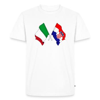 Flag of Italy, Croatia - Men's Premium Organic T-Shirt - white - Front - Nico (187cm)