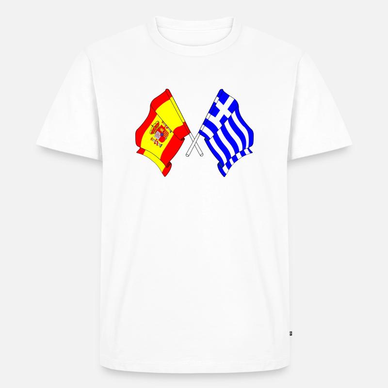 Drapeau de l’Espagne, Grèce - T-shirt Premium bio Homme - blanc