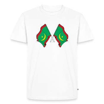 Two flags Mauritania - Men's Premium Organic T-Shirt - white - Front - Nico (187cm)