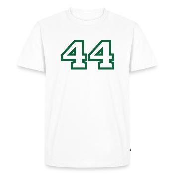 Numéro 44 sport vert - T-shirt Premium bio Homme - blanc - Devant - Nico (187cm)