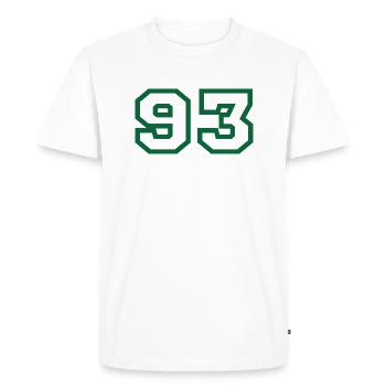 Numéro 93 sport - T-shirt Premium bio Homme - blanc - Devant - Nico (187cm)