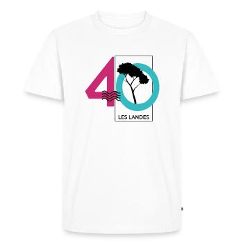 009c 40 LES LANDES - T-shirt Premium bio Homme - blanc - Devant - Nico (187cm)