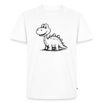 Dinosaure Dino - T-shirt Premium bio Homme - blanc - Devant - Nico (187cm)